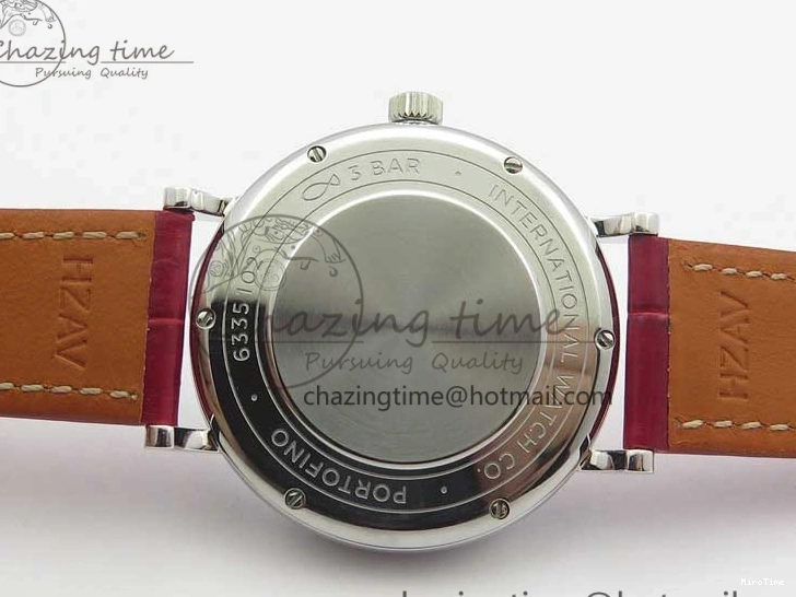 MIROTIME 0317 Portofino Automatic 37 SS M+F 1:1 Best Edition Silver Dial RG Markers on Red Crocodile Strap A Reliable 7154